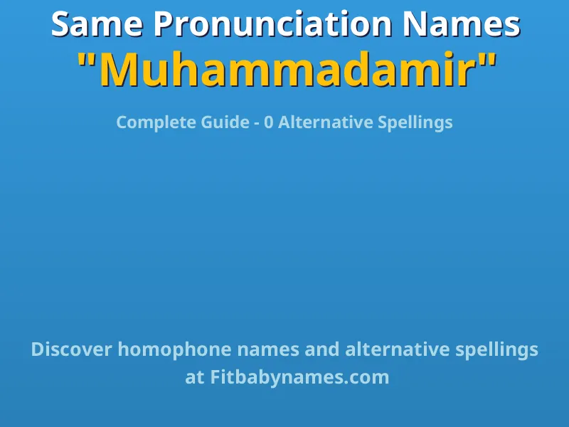 Infographic: Muhammadamir same pronunciation names, similar names, and homophone names