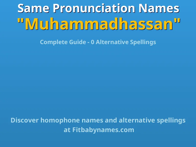 Infographic: Muhammadhassan same pronunciation names, similar names, and homophone names