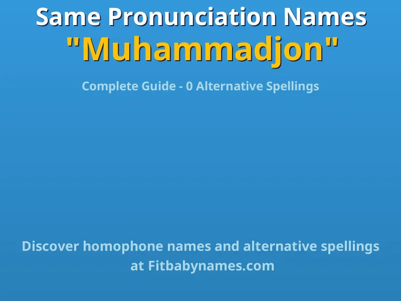 Infographic: Muhammadjon same pronunciation names, similar names, and homophone names
