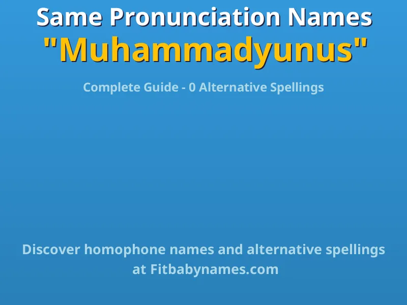 Infographic: Muhammadyunus same pronunciation names, similar names, and homophone names