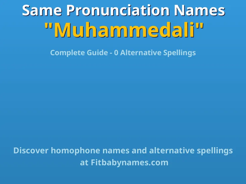 Infographic: Muhammedali same pronunciation names, similar names, and homophone names