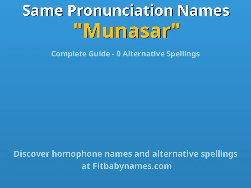Infographic: Munasar same pronunciation names, similar names, and homophone names