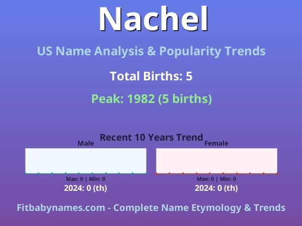 Infographic: Nachel name meaning, origin, and popularity trends in the United States (US baby name analysis chart)