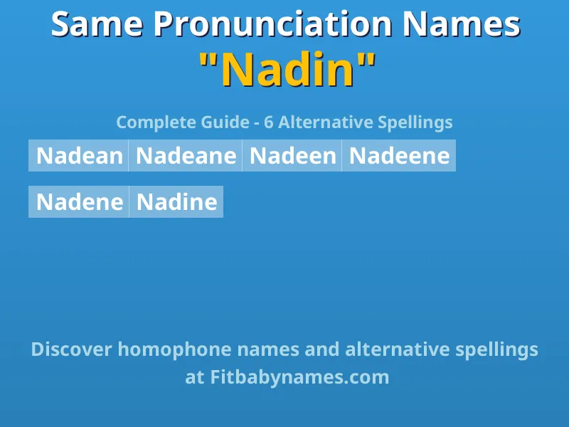 Infographic: Nadin same pronunciation names, similar names, and homophone names