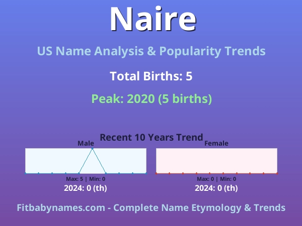Infographic: Naire name meaning, origin, and popularity trends in the United States (US baby name analysis chart)
