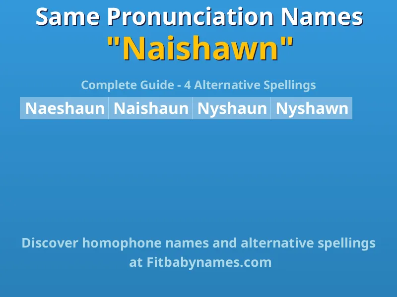 Infographic: Naishawn same pronunciation names, similar names, and homophone names