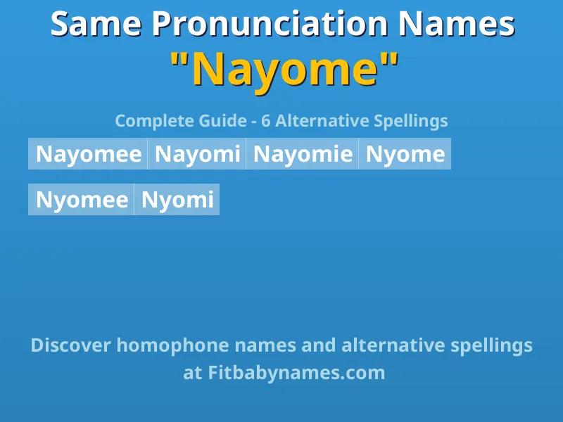 Infographic: Nayome same pronunciation names, similar names, and homophone names