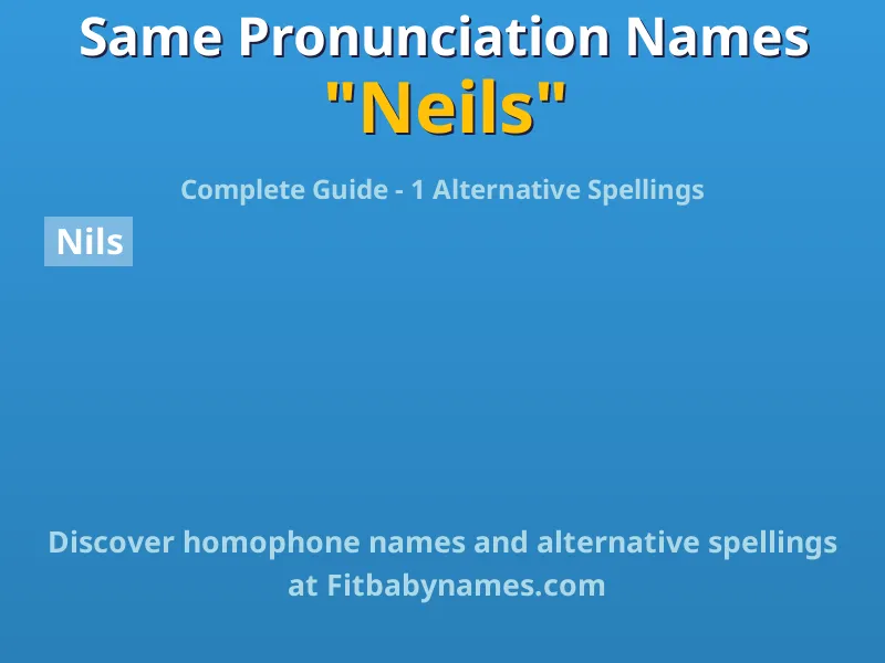 Infographic: Neils same pronunciation names, similar names, and homophone names