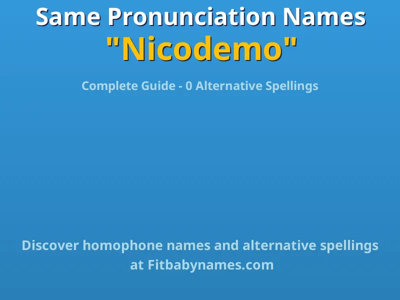 Infographic: Nicodemo same pronunciation names, similar names, and homophone names