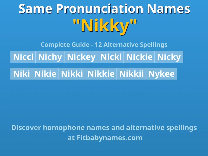 Infographic: Nikky same pronunciation names, similar names, and homophone names