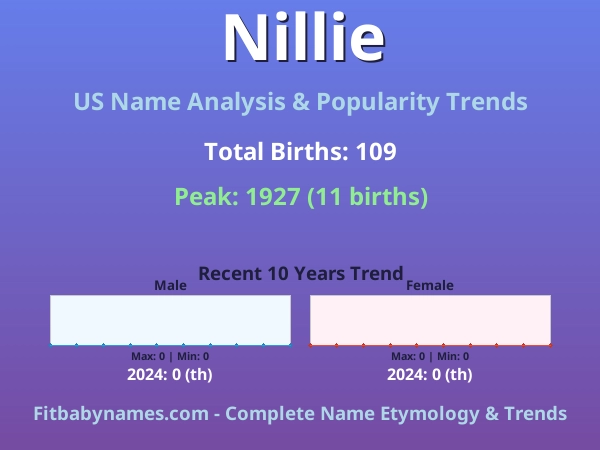 Infographic: Nillie name meaning, origin, and popularity trends in the United States (US baby name analysis chart)