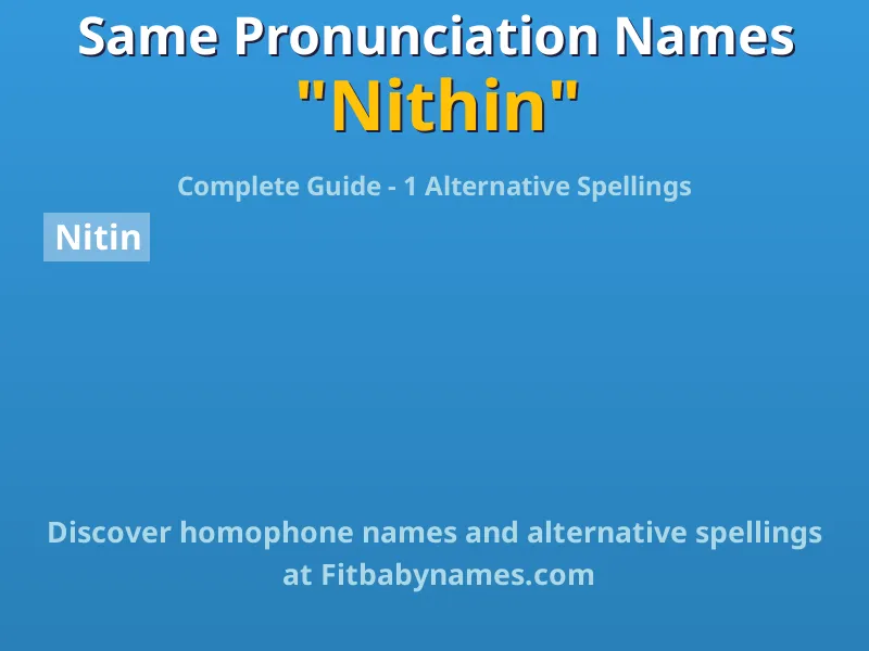 Infographic: Nithin same pronunciation names, similar names, and homophone names