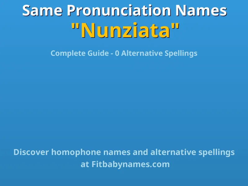 Infographic: Nunziata same pronunciation names, similar names, and homophone names