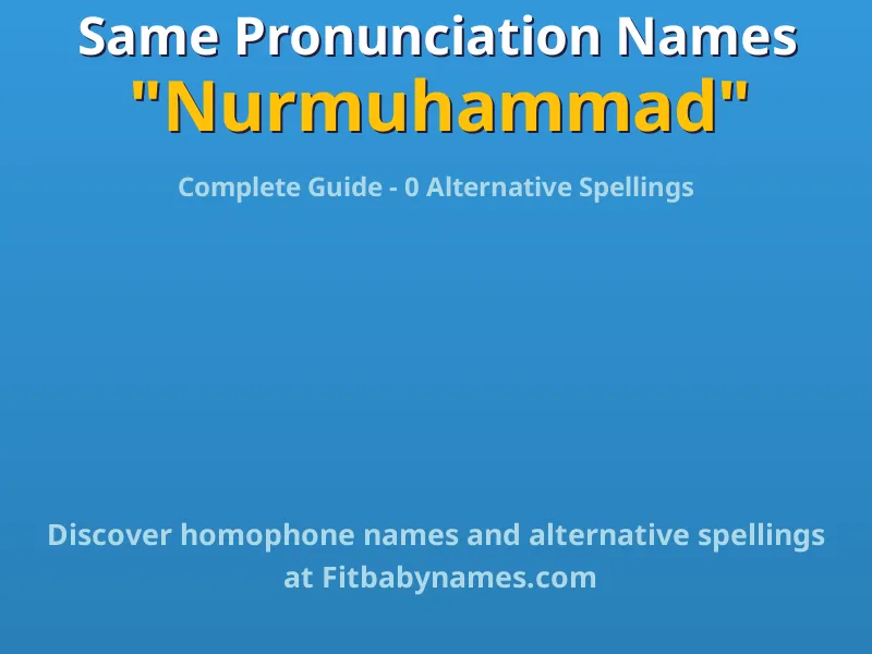 Infographic: Nurmuhammad same pronunciation names, similar names, and homophone names