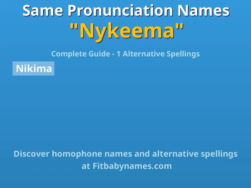Infographic: Nykeema same pronunciation names, similar names, and homophone names