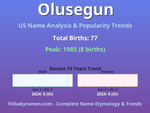 Infographic: Olusegun name meaning, origin, and popularity trends in the United States (US baby name analysis chart)