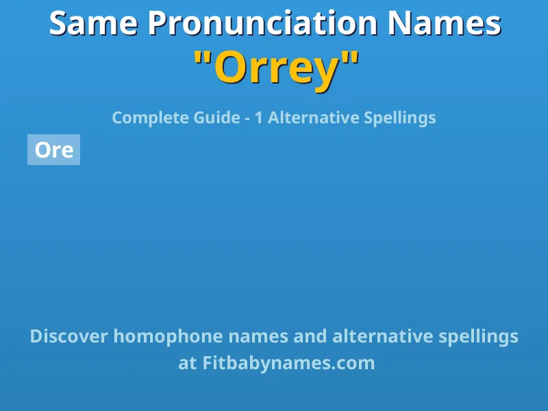 Infographic: Orrey same pronunciation names, similar names, and homophone names