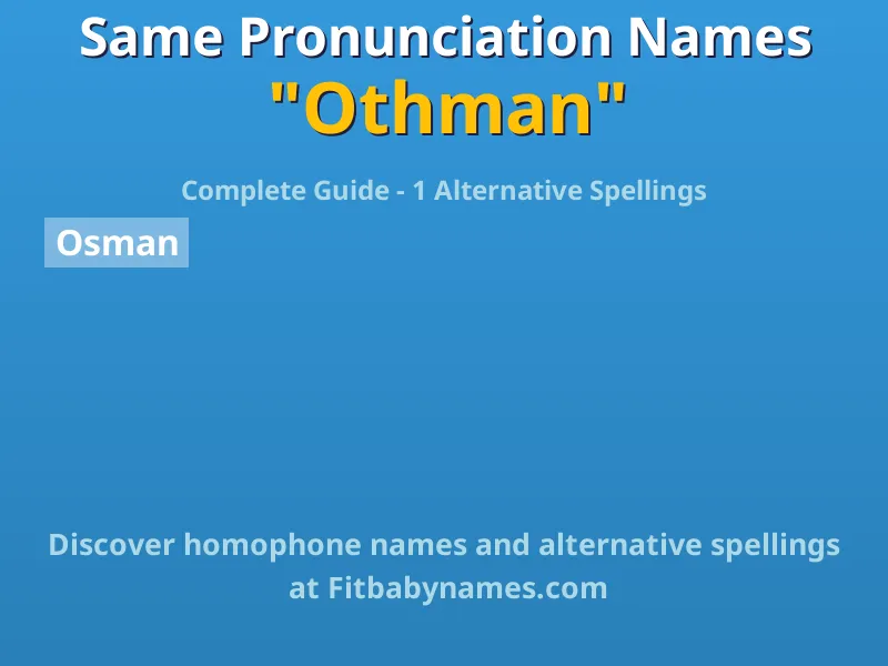 Infographic: Othman same pronunciation names, similar names, and homophone names