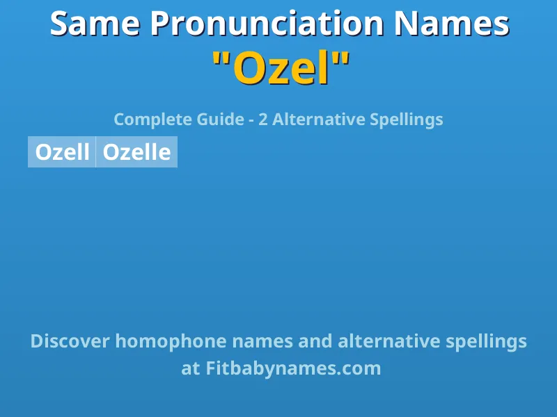 Infographic: Ozel same pronunciation names, similar names, and homophone names