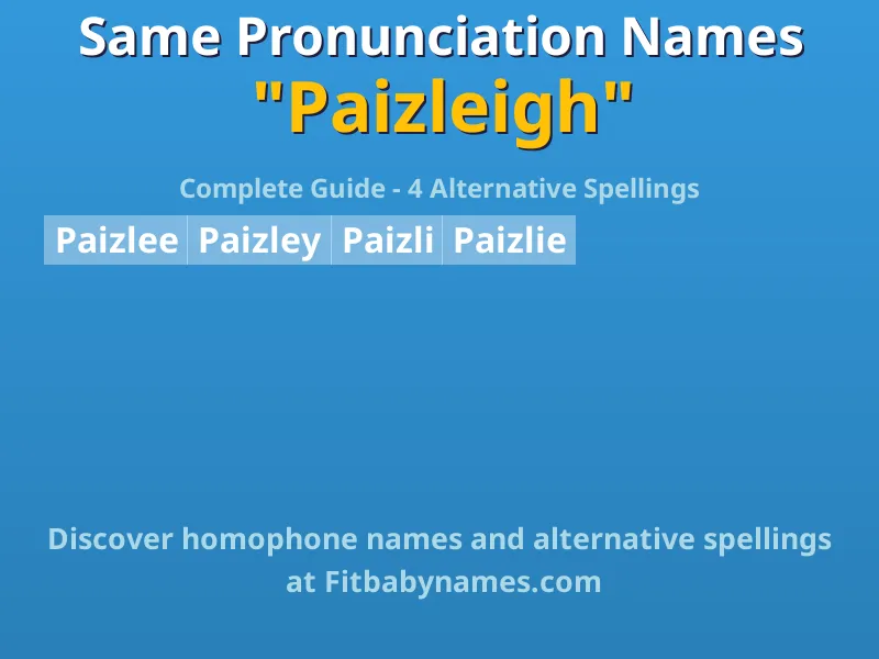 Infographic: Paizleigh same pronunciation names, similar names, and homophone names