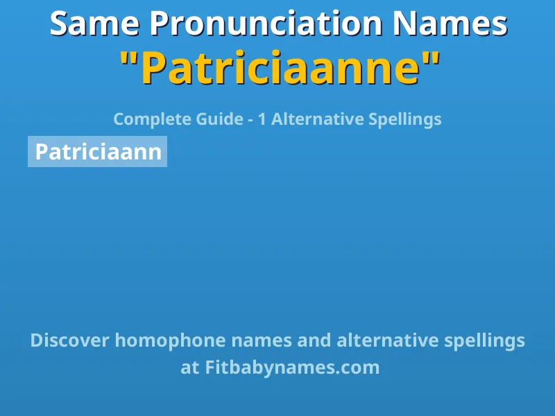 Infographic: Patriciaanne same pronunciation names, similar names, and homophone names