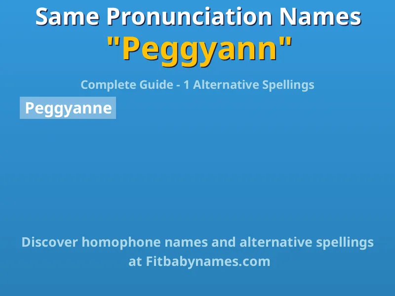 Infographic: Peggyann same pronunciation names, similar names, and homophone names
