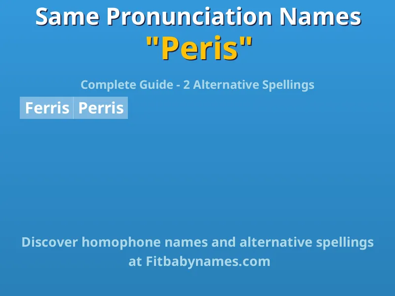 Infographic: Peris same pronunciation names, similar names, and homophone names