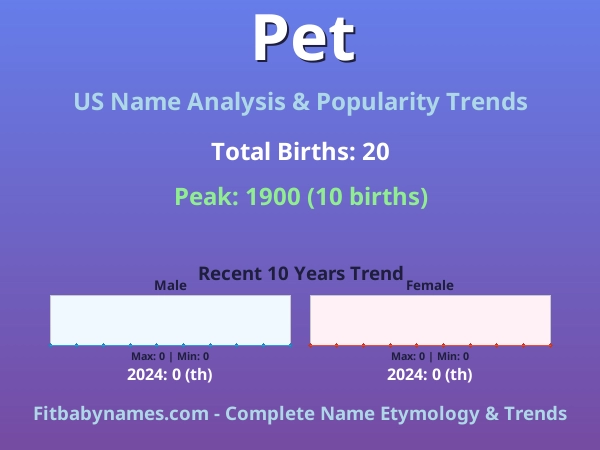Infographic: Pet name meaning, origin, and popularity trends in the United States (US baby name analysis chart)
