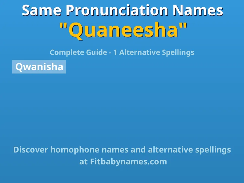 Infographic: Quaneesha same pronunciation names, similar names, and homophone names