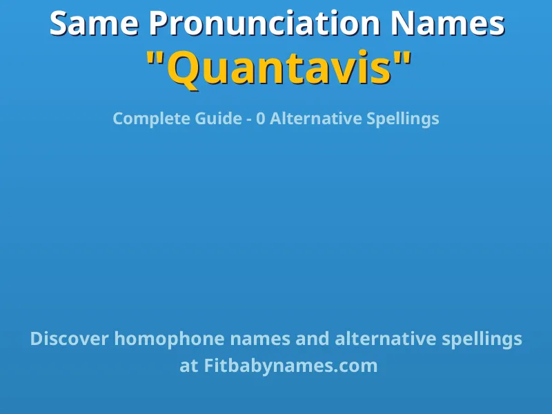 Infographic: Quantavis same pronunciation names, similar names, and homophone names
