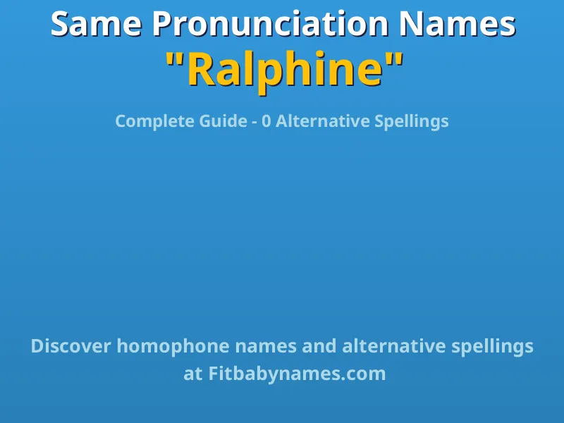 Infographic: Ralphine same pronunciation names, similar names, and homophone names