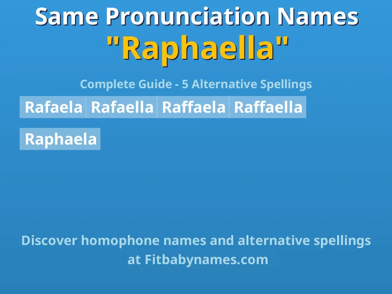 Infographic: Raphaella same pronunciation names, similar names, and homophone names