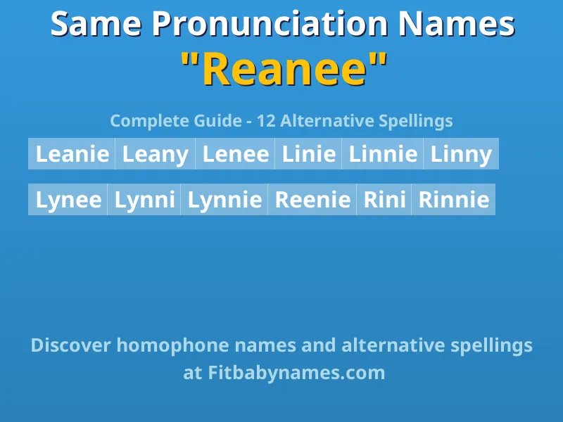 Infographic: Reanee same pronunciation names, similar names, and homophone names