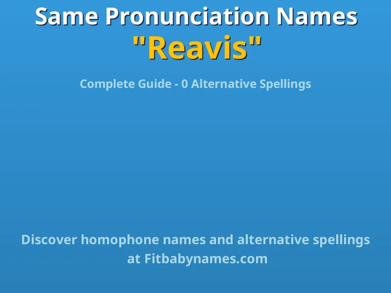 Infographic: Reavis same pronunciation names, similar names, and homophone names