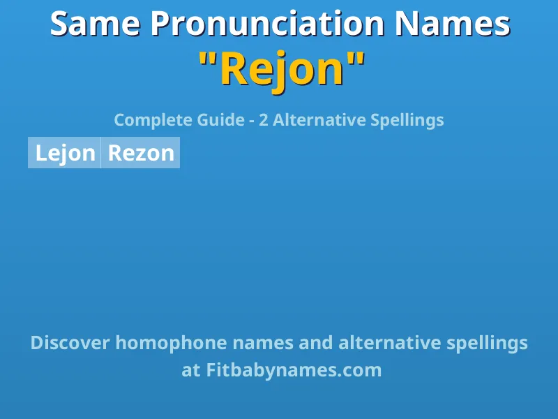 Infographic: Rejon same pronunciation names, similar names, and homophone names