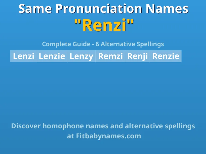 Infographic: Renzi same pronunciation names, similar names, and homophone names