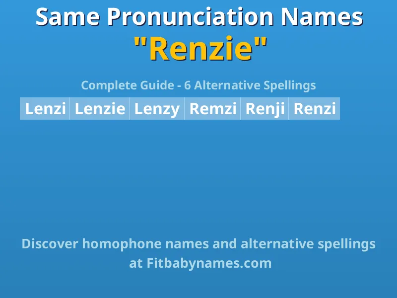 Infographic: Renzie same pronunciation names, similar names, and homophone names