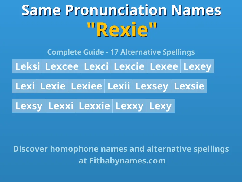 Infographic: Rexie same pronunciation names, similar names, and homophone names