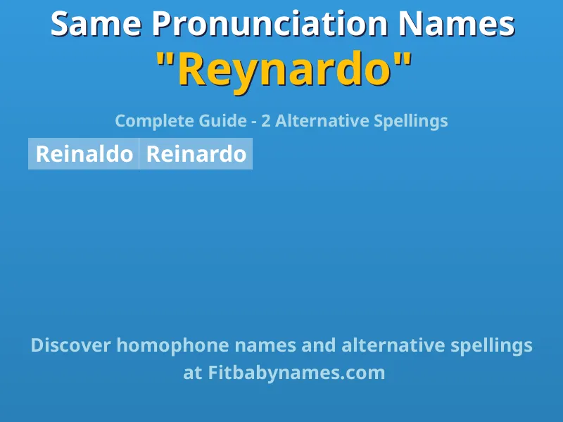 Infographic: Reynardo same pronunciation names, similar names, and homophone names