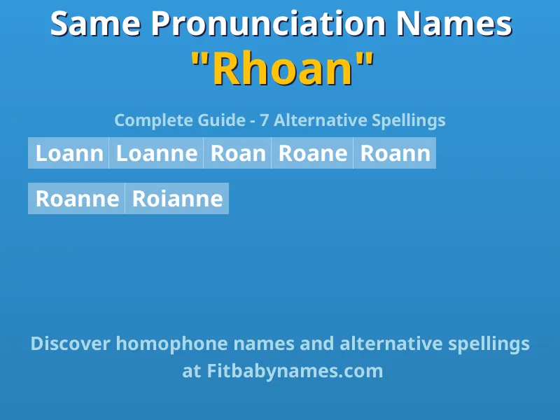 Infographic: Rhoan same pronunciation names, similar names, and homophone names
