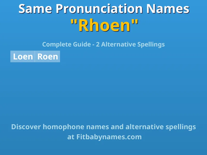 Infographic: Rhoen same pronunciation names, similar names, and homophone names