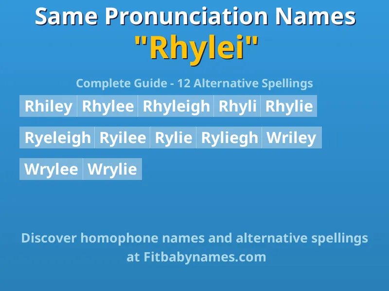 Infographic: Rhylei same pronunciation names, similar names, and homophone names