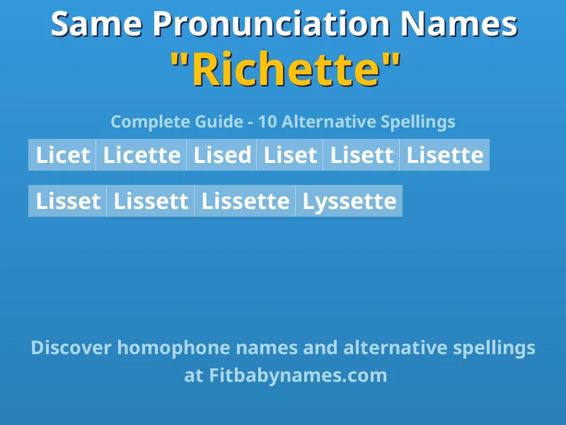 Infographic: Richette same pronunciation names, similar names, and homophone names