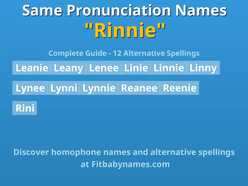 Infographic: Rinnie same pronunciation names, similar names, and homophone names