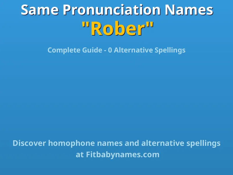Infographic: Rober same pronunciation names, similar names, and homophone names