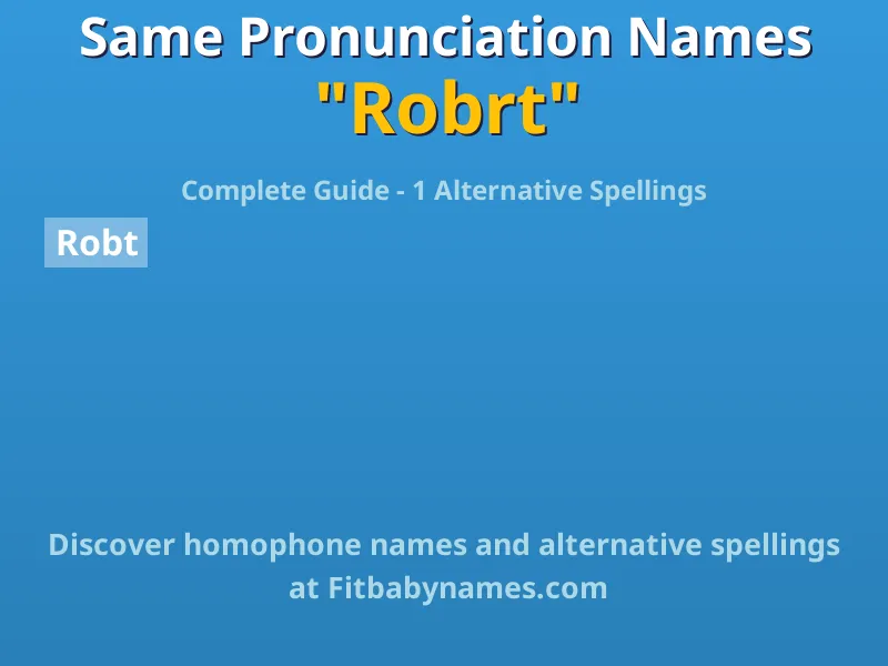 Infographic: Robrt same pronunciation names, similar names, and homophone names