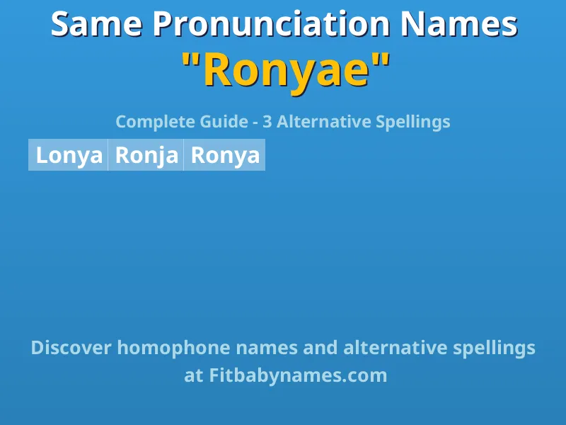 Infographic: Ronyae same pronunciation names, similar names, and homophone names