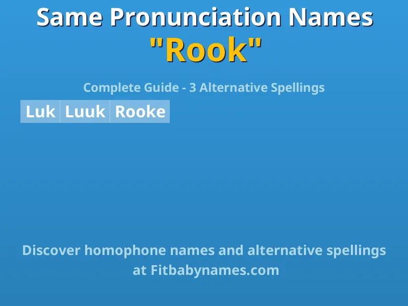 Infographic: Rook same pronunciation names, similar names, and homophone names
