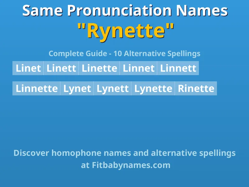 Infographic: Rynette same pronunciation names, similar names, and homophone names