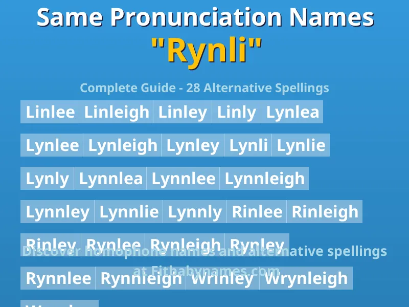 Infographic: Rynli same pronunciation names, similar names, and homophone names